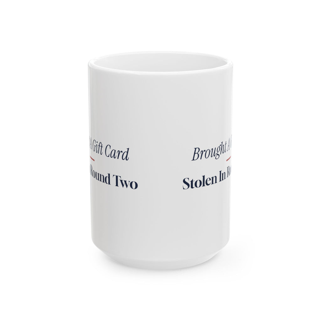 Funny White Elephant Coffee Mug Brought A Gift Card Stolen In Round Two