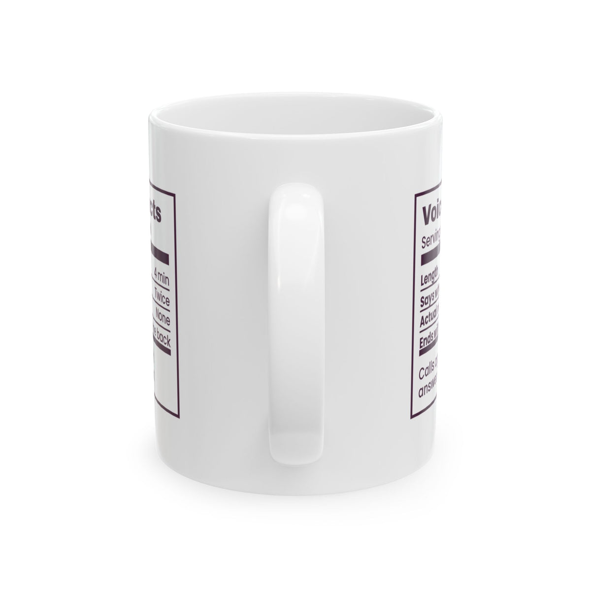 Funny Grandma Coffee Mug Grandma's Voicemail Nutrition Facts