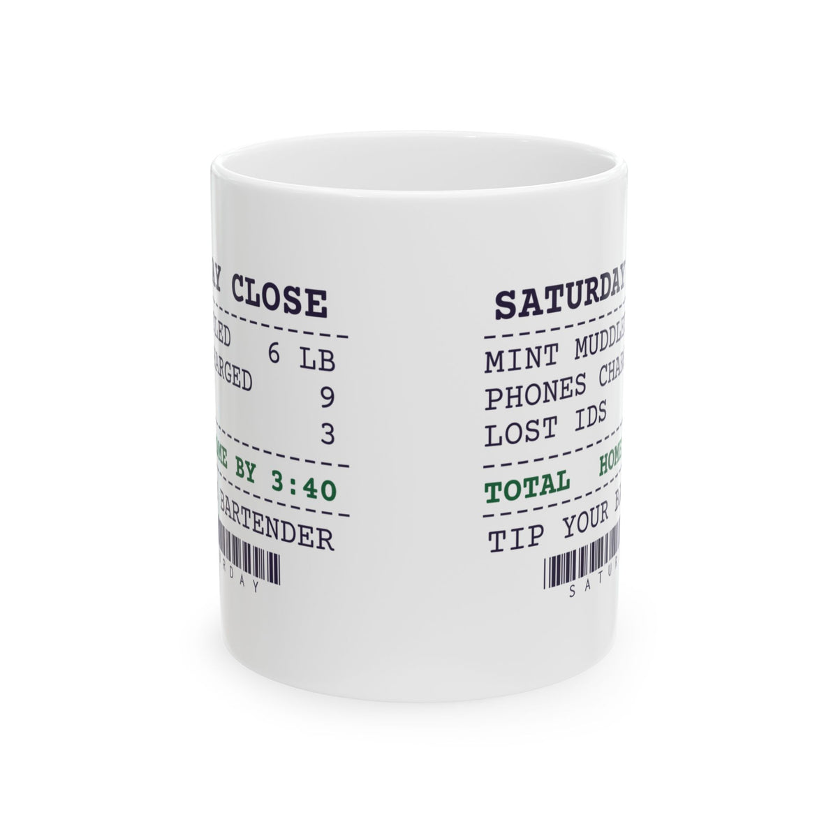 Funny Bartender Coffee Mug Mint Muddled 6 Pounds Home By 3:40
