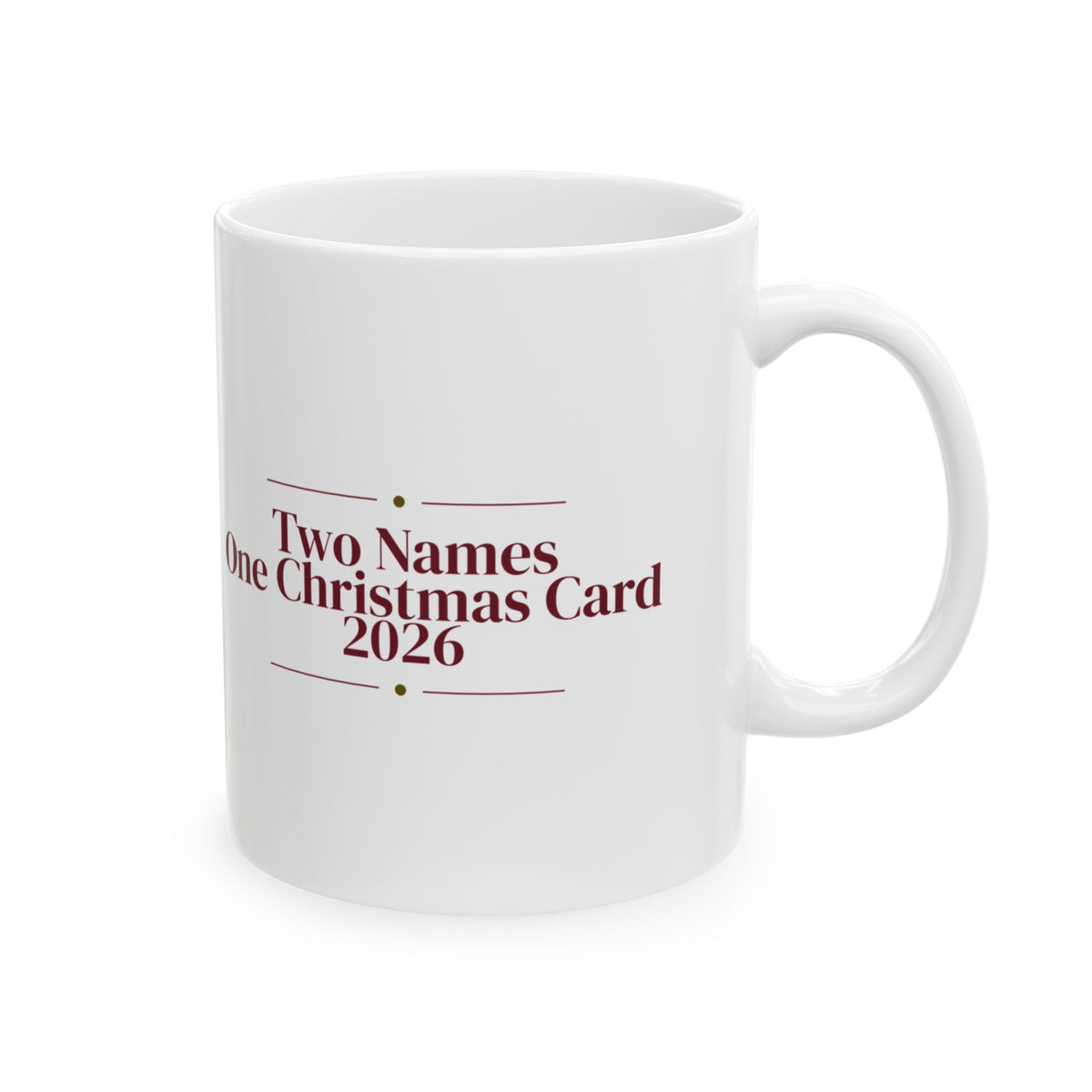 Christmas Coffee Mug Two Names One Christmas Card 2026 Newlyweds