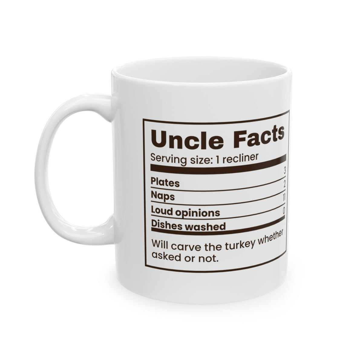 Funny Thanksgiving Coffee Mug Uncle Facts Loud Opinions 11 For Uncle