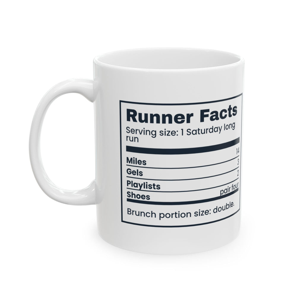 Funny Runner Coffee Mug Runner Facts Nutrition Label