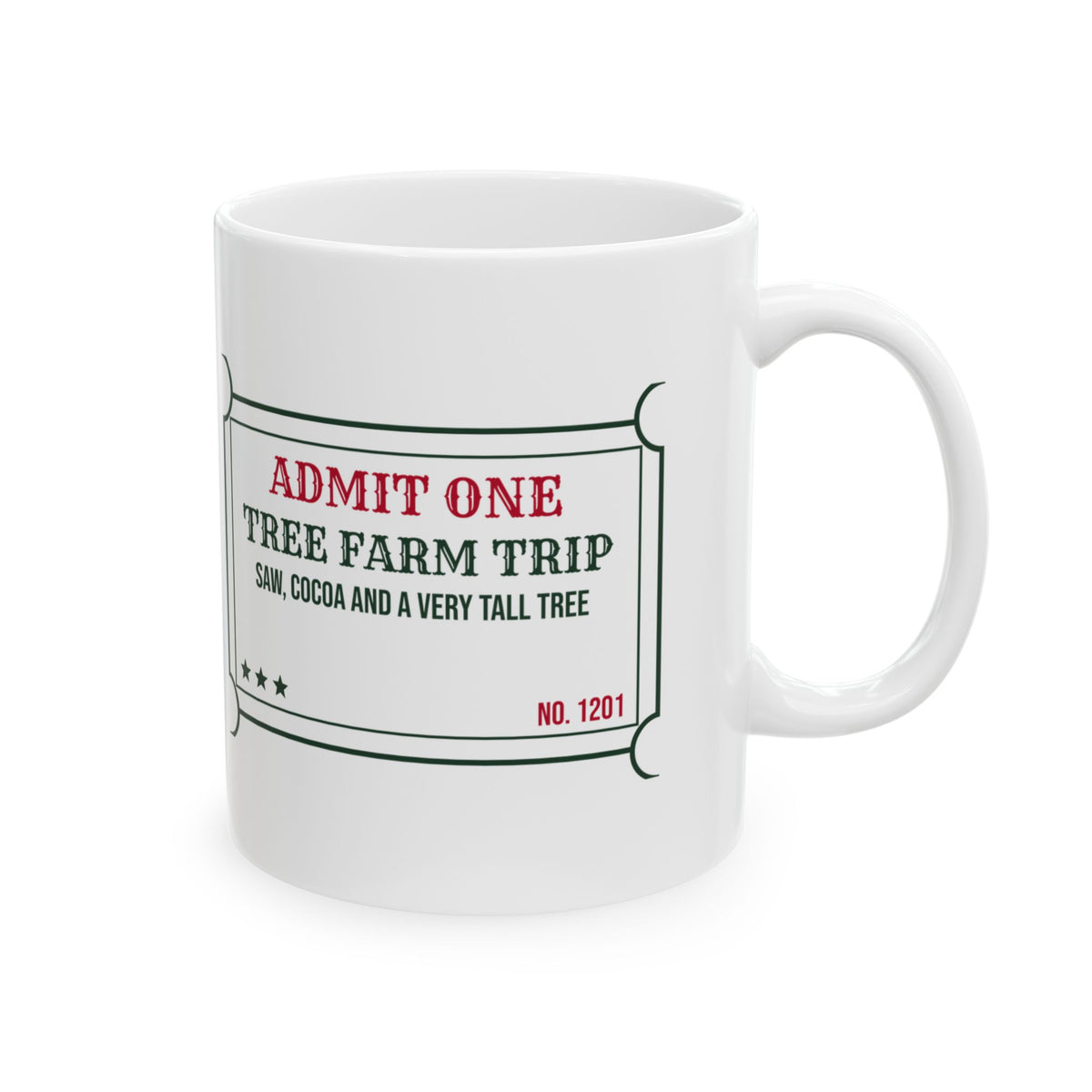 Christmas Coffee Mug Tree Farm Trip Saw Cocoa And Twine