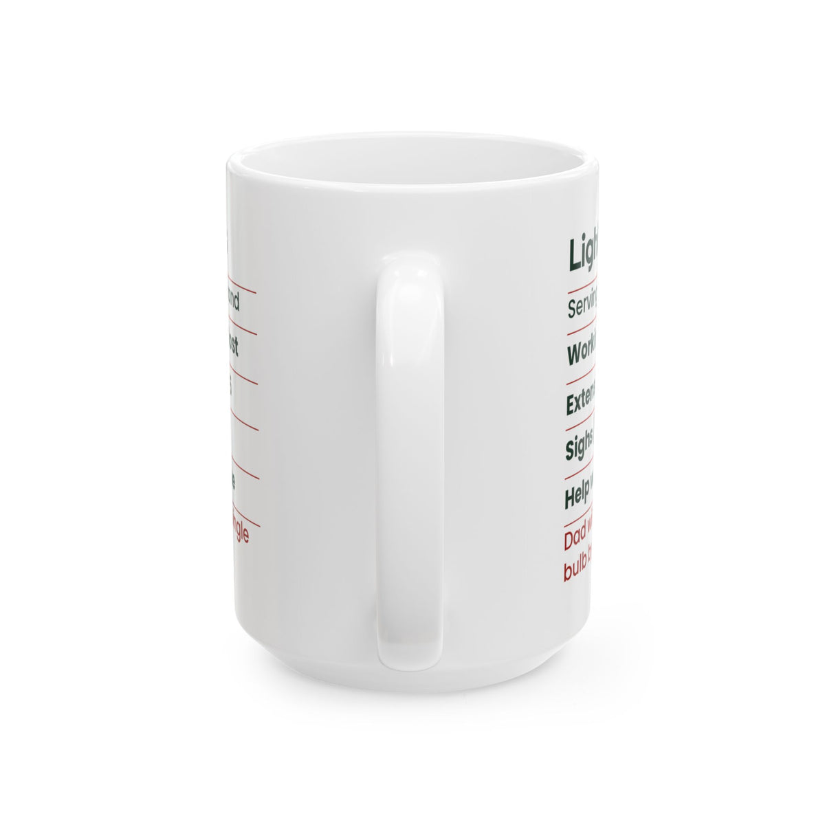 Funny Dad Christmas Coffee Mug Lights Facts Label For Dad
