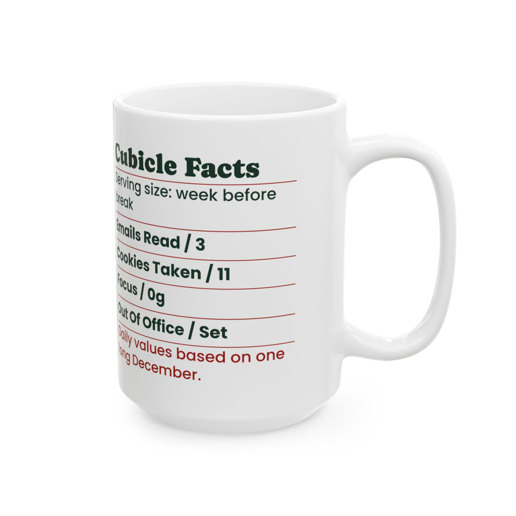 Funny Christmas Coffee Mug Cubicle Facts Label For Coworkers