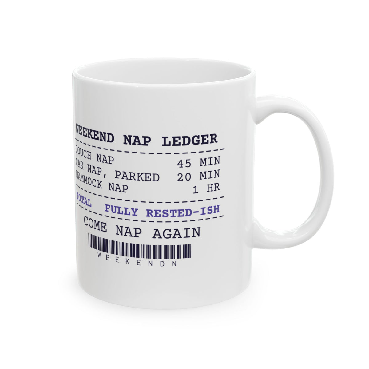 Funny Nap Coffee Mug Weekend Nap Ledger Receipt For Nap Lovers