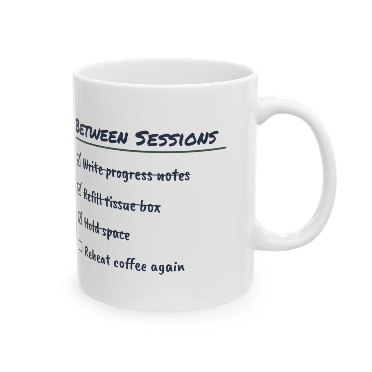 Therapist Mug Between Sessions Checklist Refill Tissue Box Funny