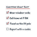 Funny Christmas Nurse Sticker Christmas Night Shift Checklist