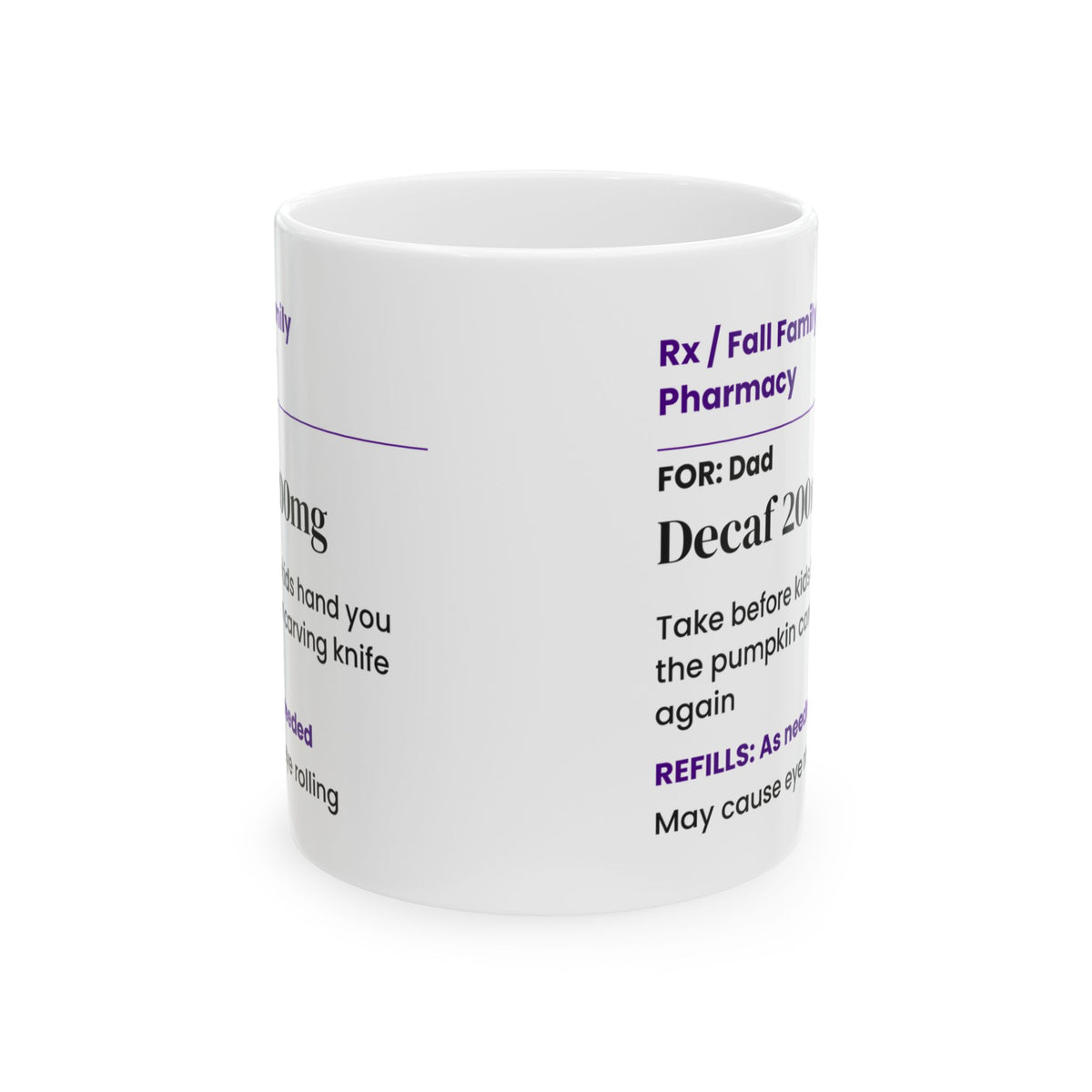 Funny Dad Mug Before Carving Knife Dad's Decaf Prescription