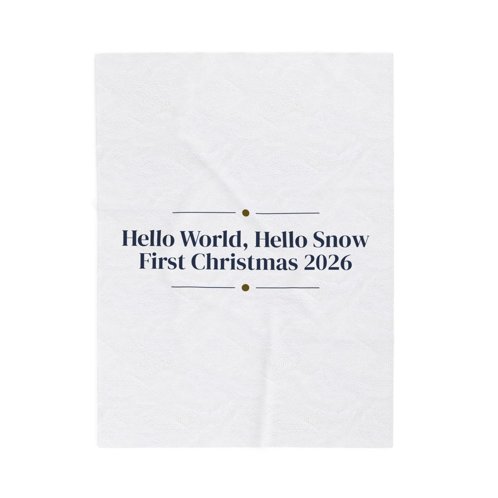 Babys First Christmas 2026 Throw Blanket Hello World Hello Snow