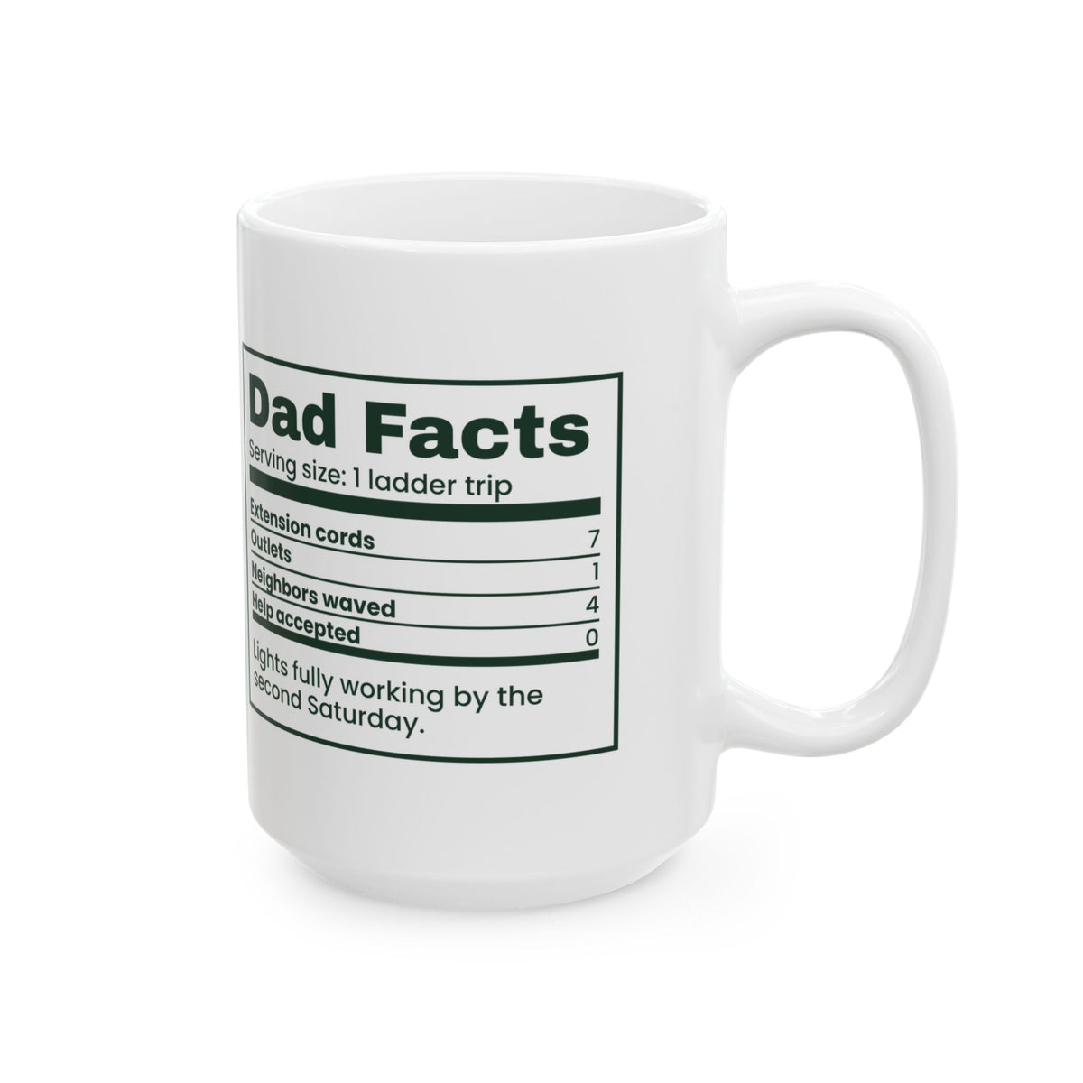 Funny Christmas Coffee Mug Dad Facts Extension Cords 7 For Dad