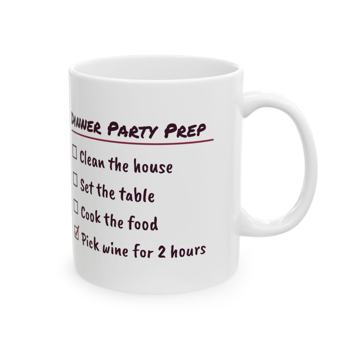 Funny Wine Lover Coffee Mug Dinner Party Prep Checklist For Hosts