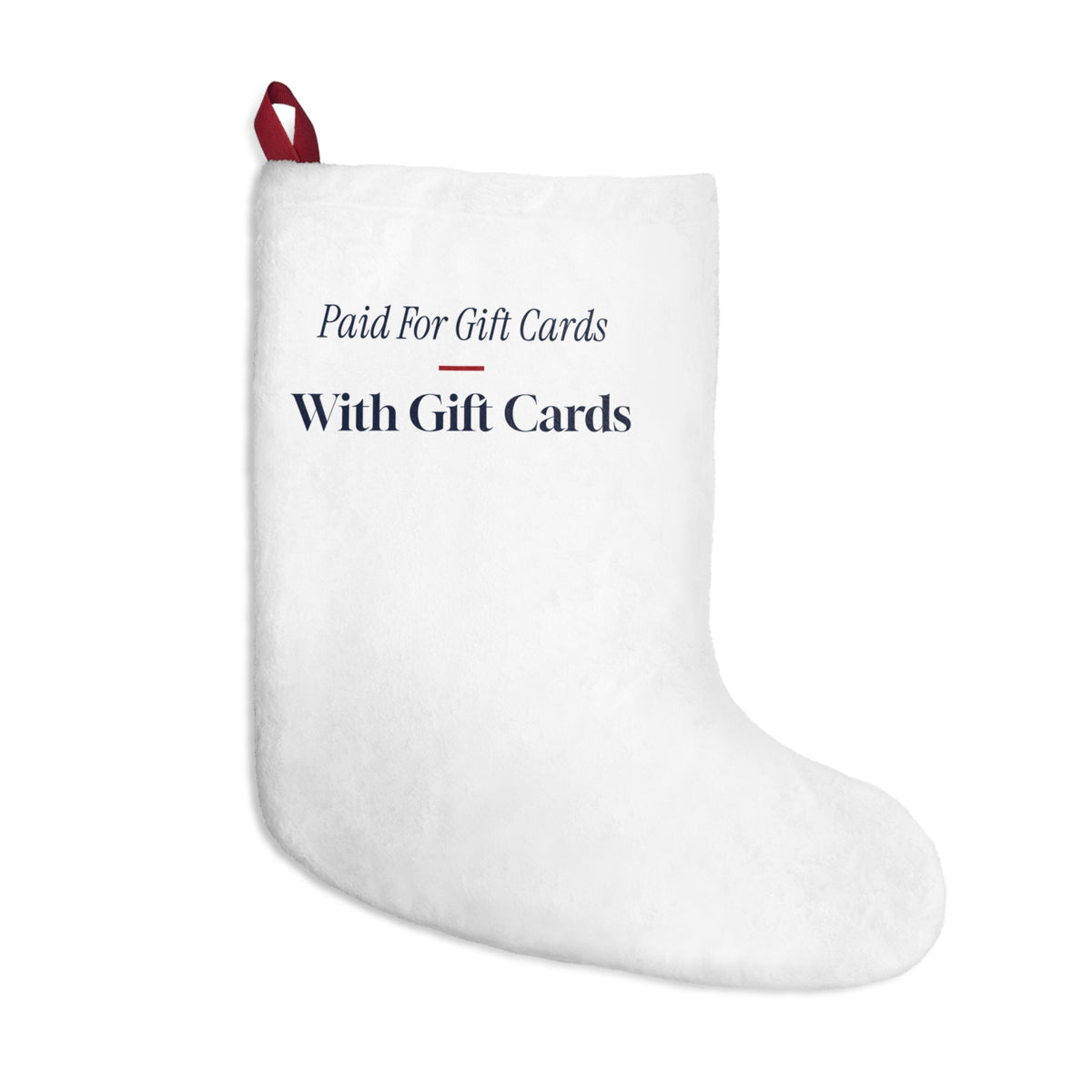 Funny Cashier Christmas Stocking Paying For Cards With Cards