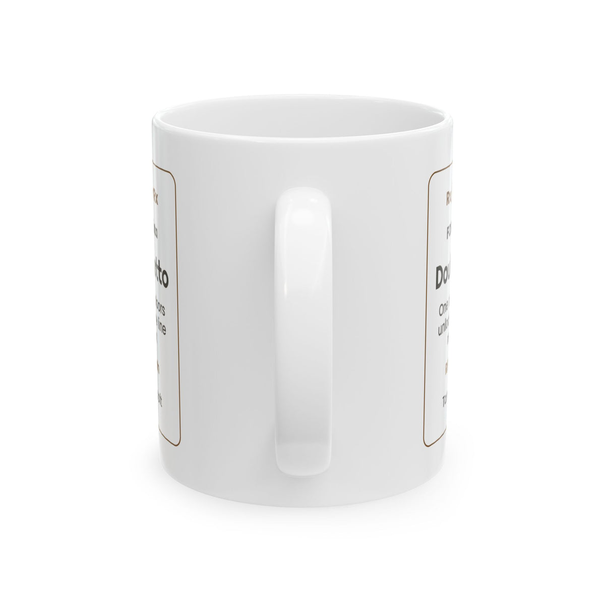 Funny Barista Coffee Mug Double Ristretto Prescription Label