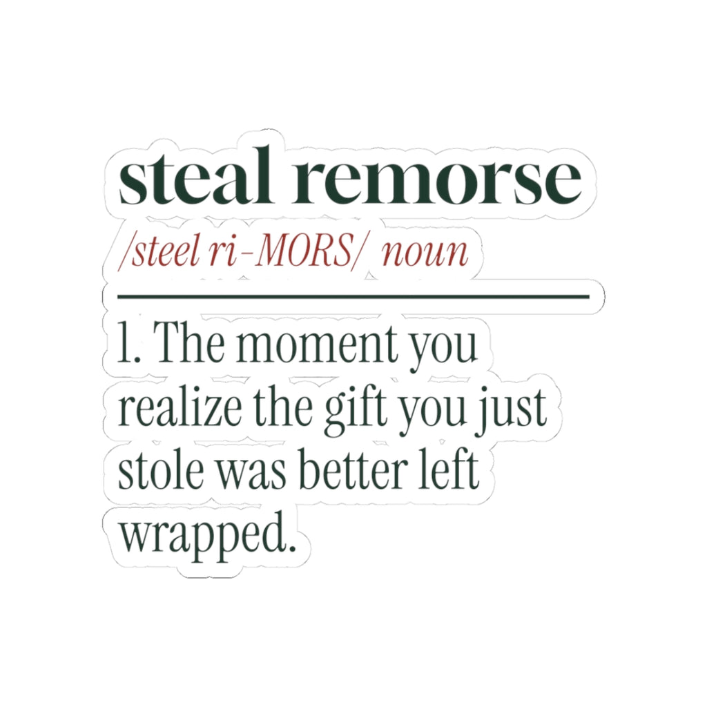 Funny White Elephant Sticker Steal Remorse Dictionary Definition