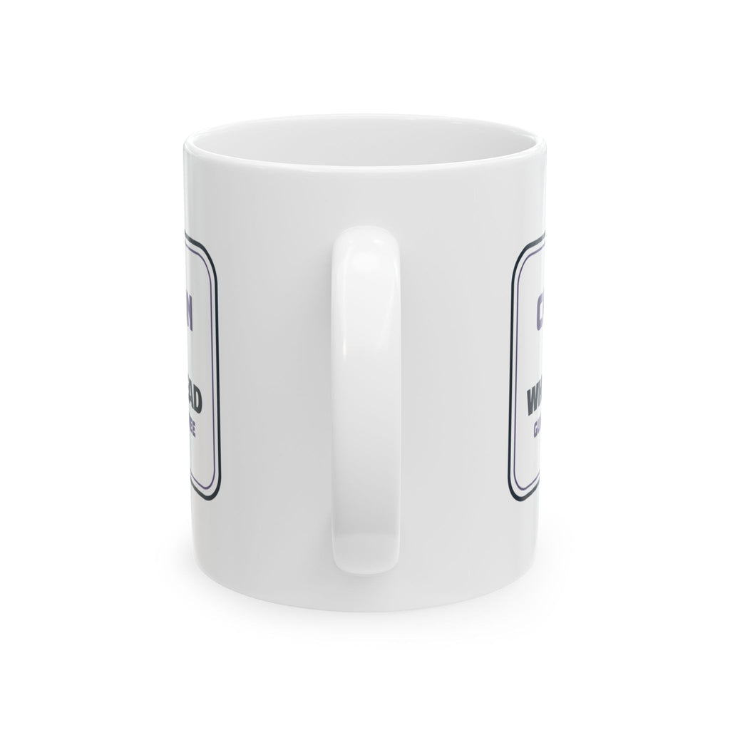 Funny Pit Bull Mug Tail Whips Ahead Guard Your Coffee Sign