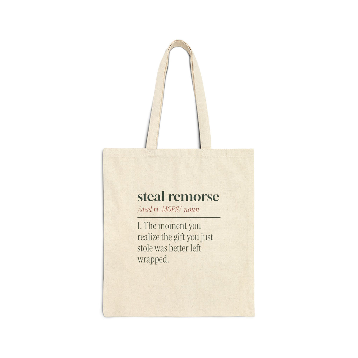 Funny White Elephant Tote Bag Steal Remorse Dictionary Definition