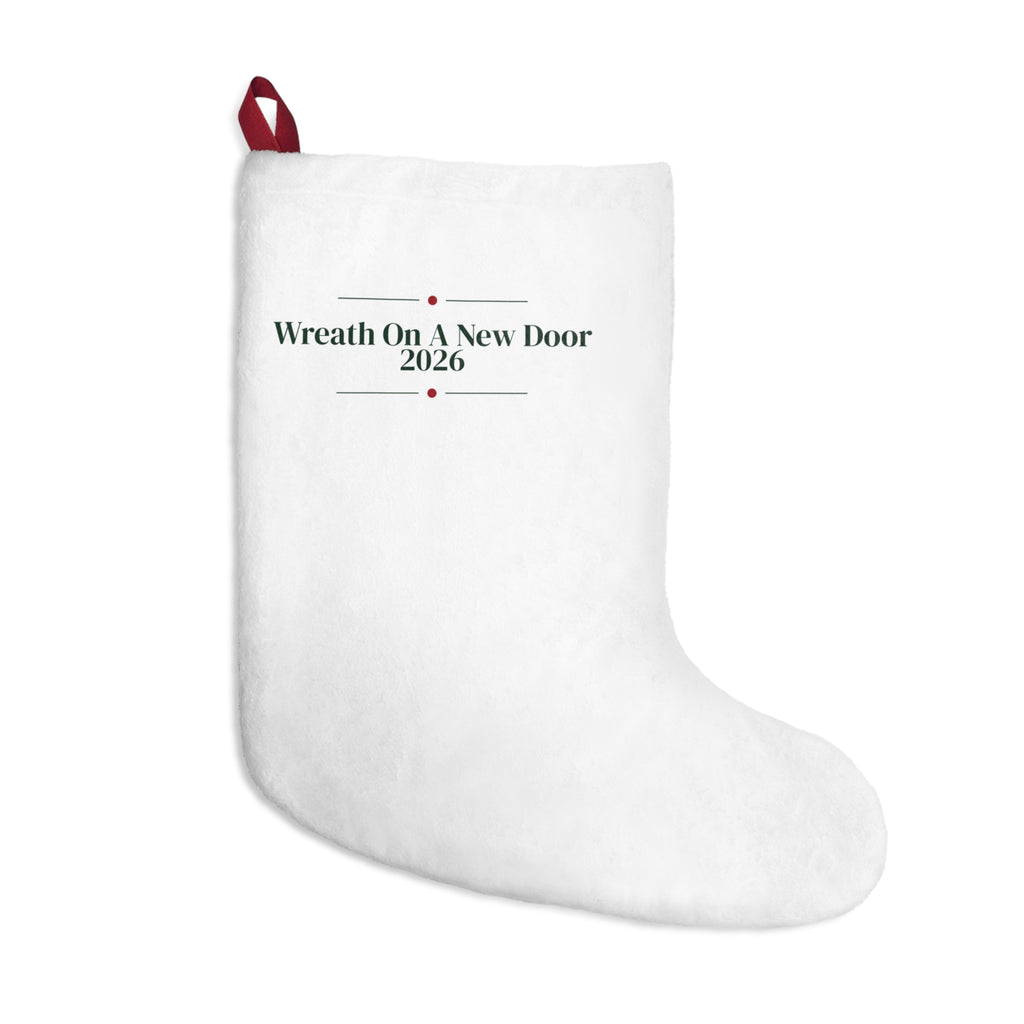 New Home Christmas Stocking Wreath On A New Door 2026