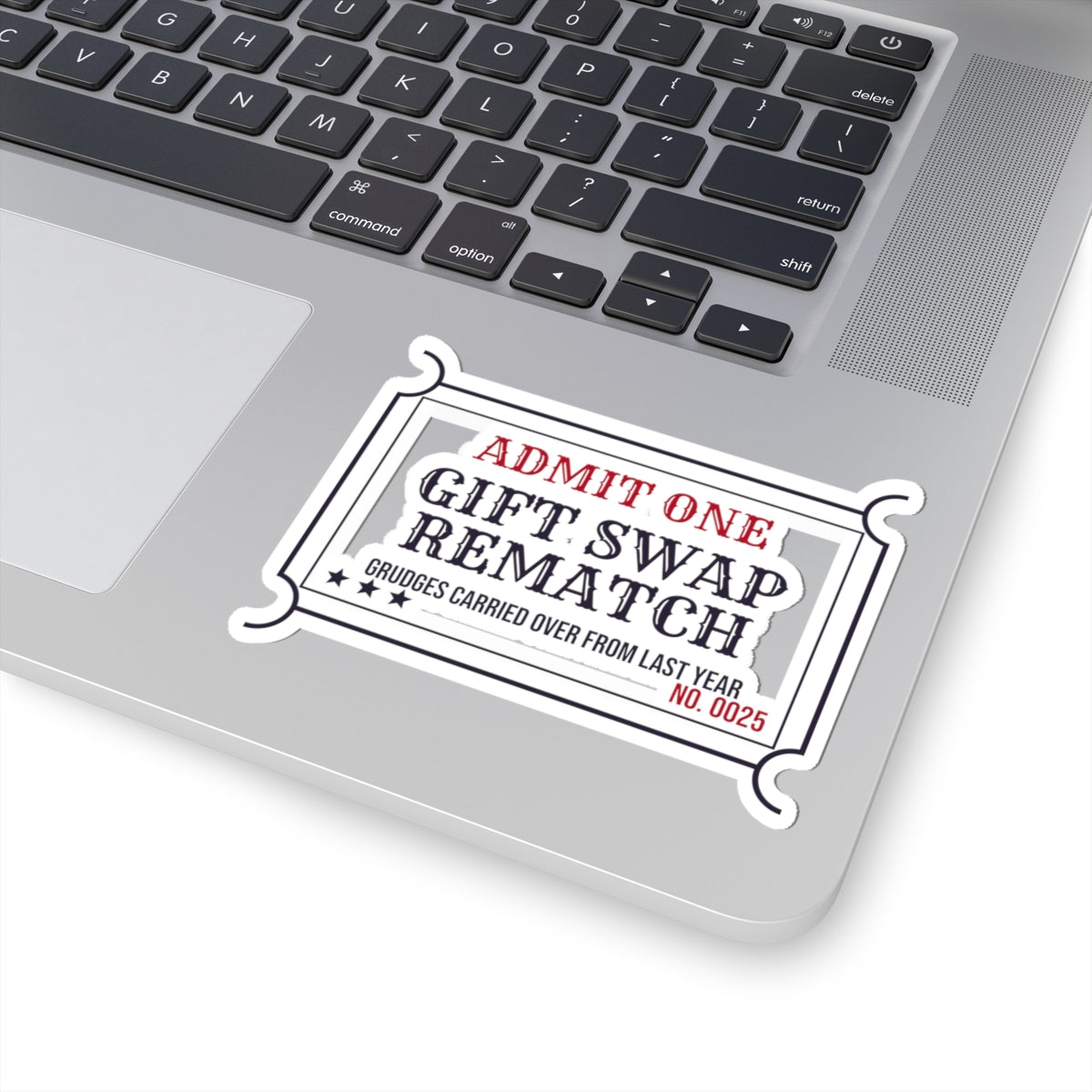 Funny White Elephant Sticker Gift Swap Rematch Ticket