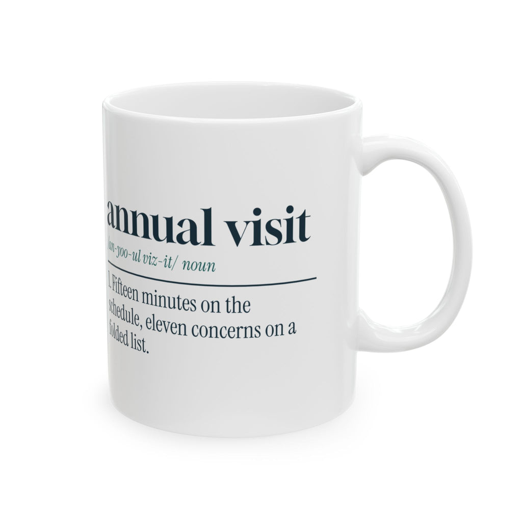 Funny Nurse Practitioner Coffee Mug Annual Visit Definition For NPs