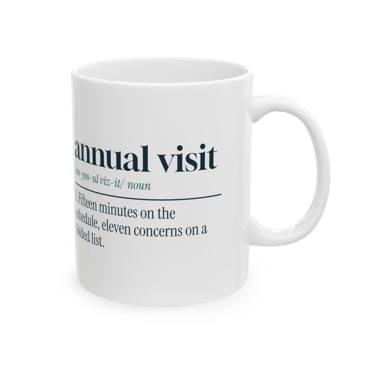 Funny Nurse Practitioner Coffee Mug Annual Visit Definition For NPs