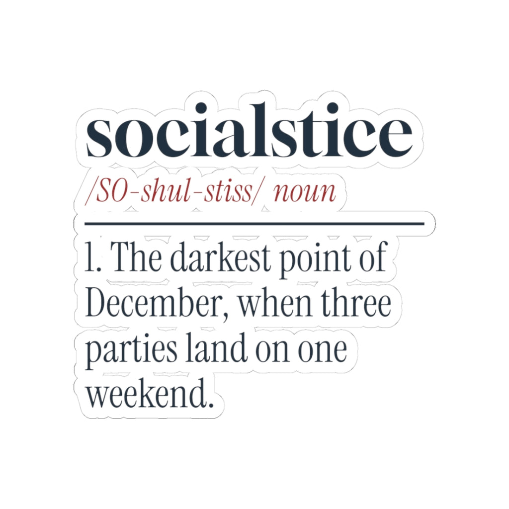 Funny Introvert Christmas Sticker Socialstice Definition