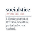 Funny Introvert Christmas Sticker Socialstice Definition