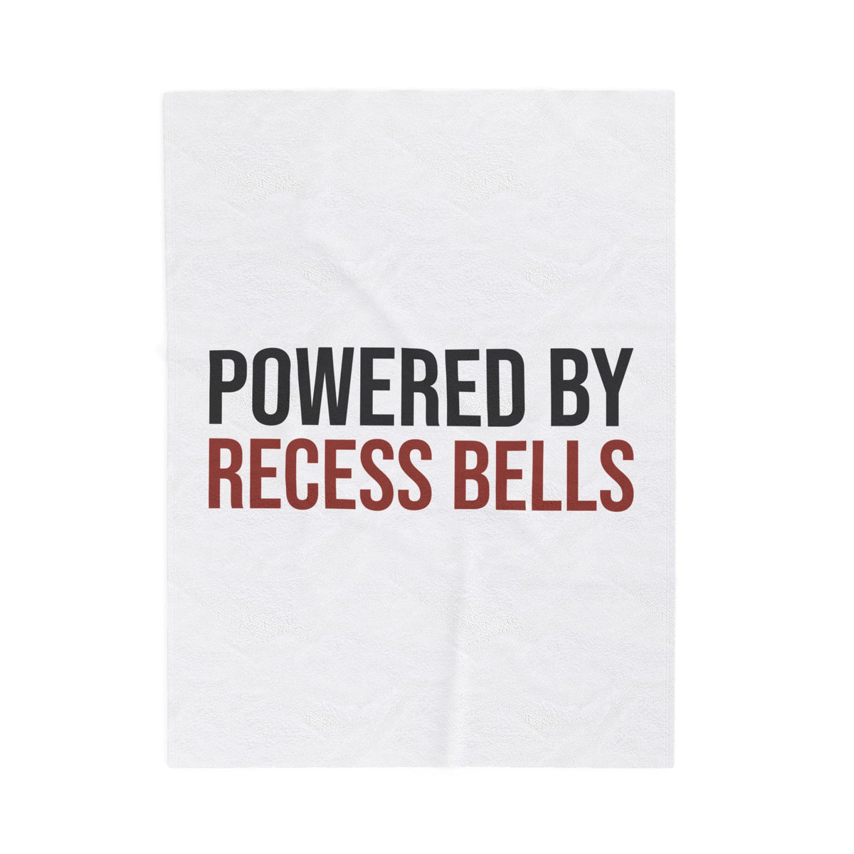 Powered By Recess Bells Throw Blanket, Funny Teacher