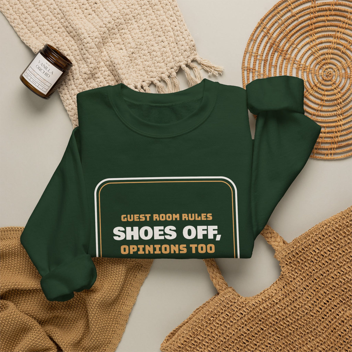 Funny Christmas In-Laws Sweatshirt Shoes Off Opinions Too