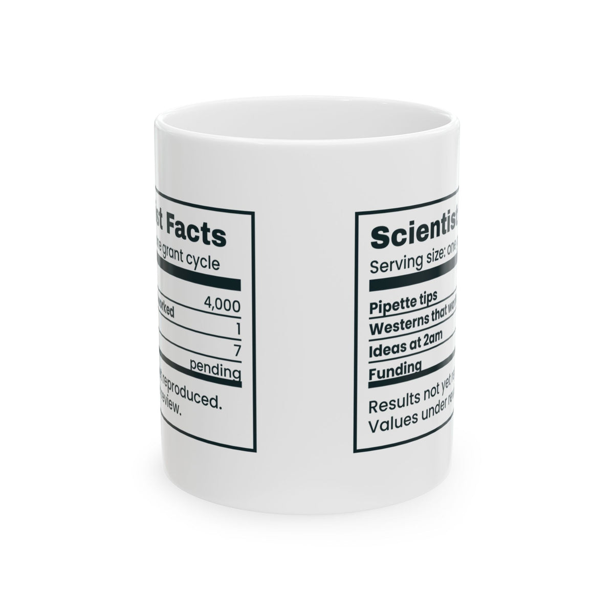 Funny Scientist Coffee Mug Grant Cycle Nutrition Facts For Researchers
