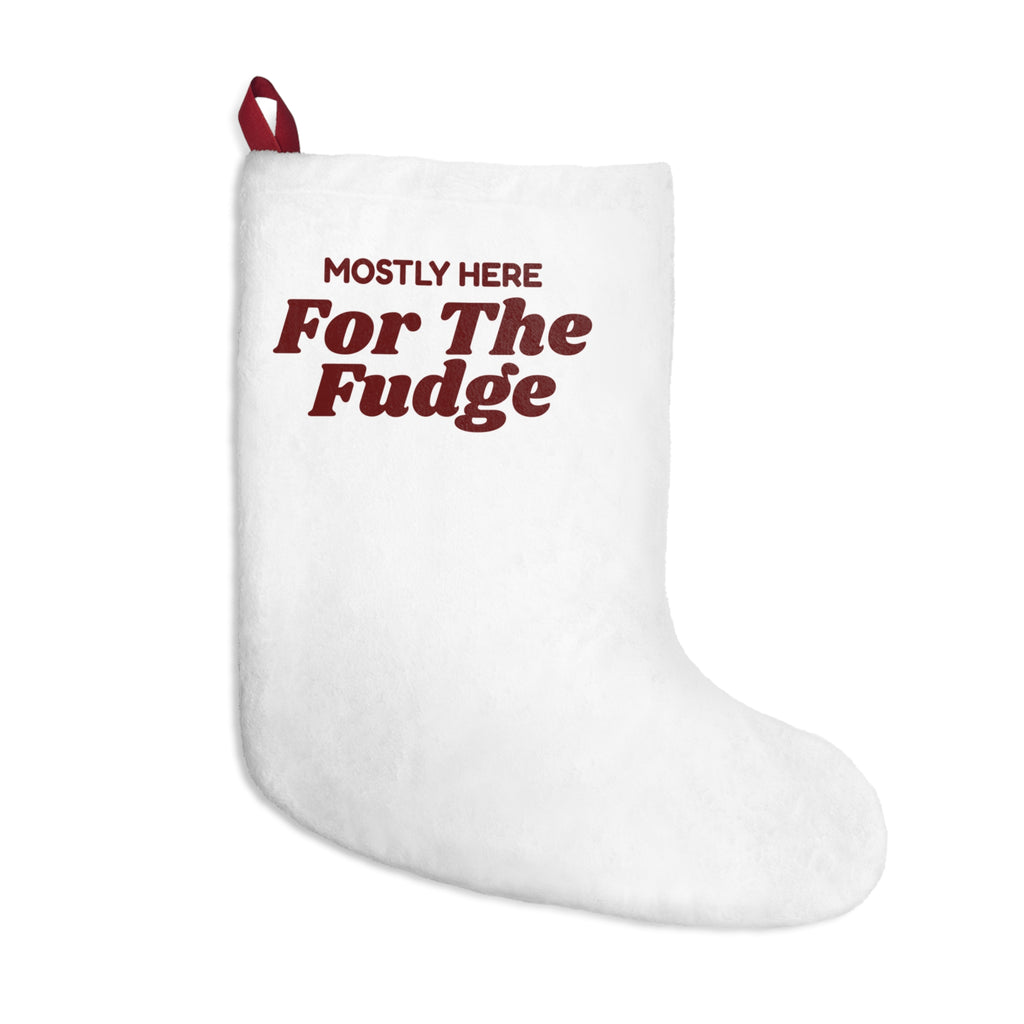 Funny Christmas Introvert Christmas Stocking Mostly Here For The Fudge