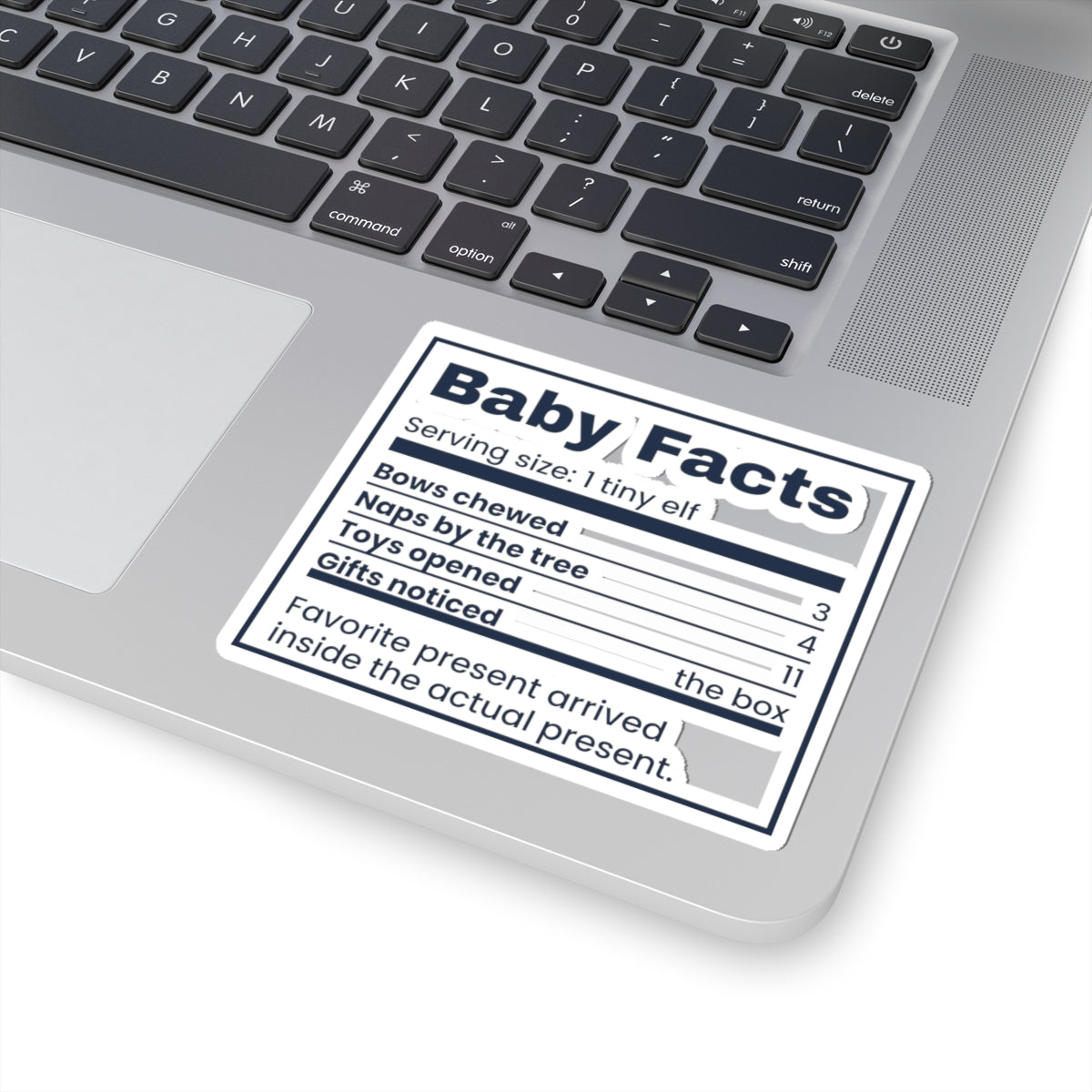 Funny Christmas Sticker Baby Facts Gifts Noticed The Box
