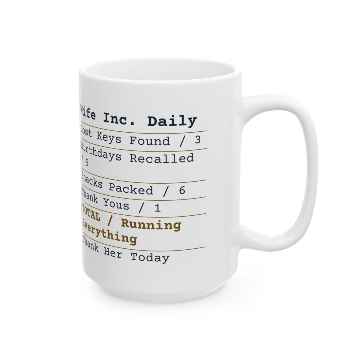 Funny Wife Coffee Mug Wife Receipt Running Everything