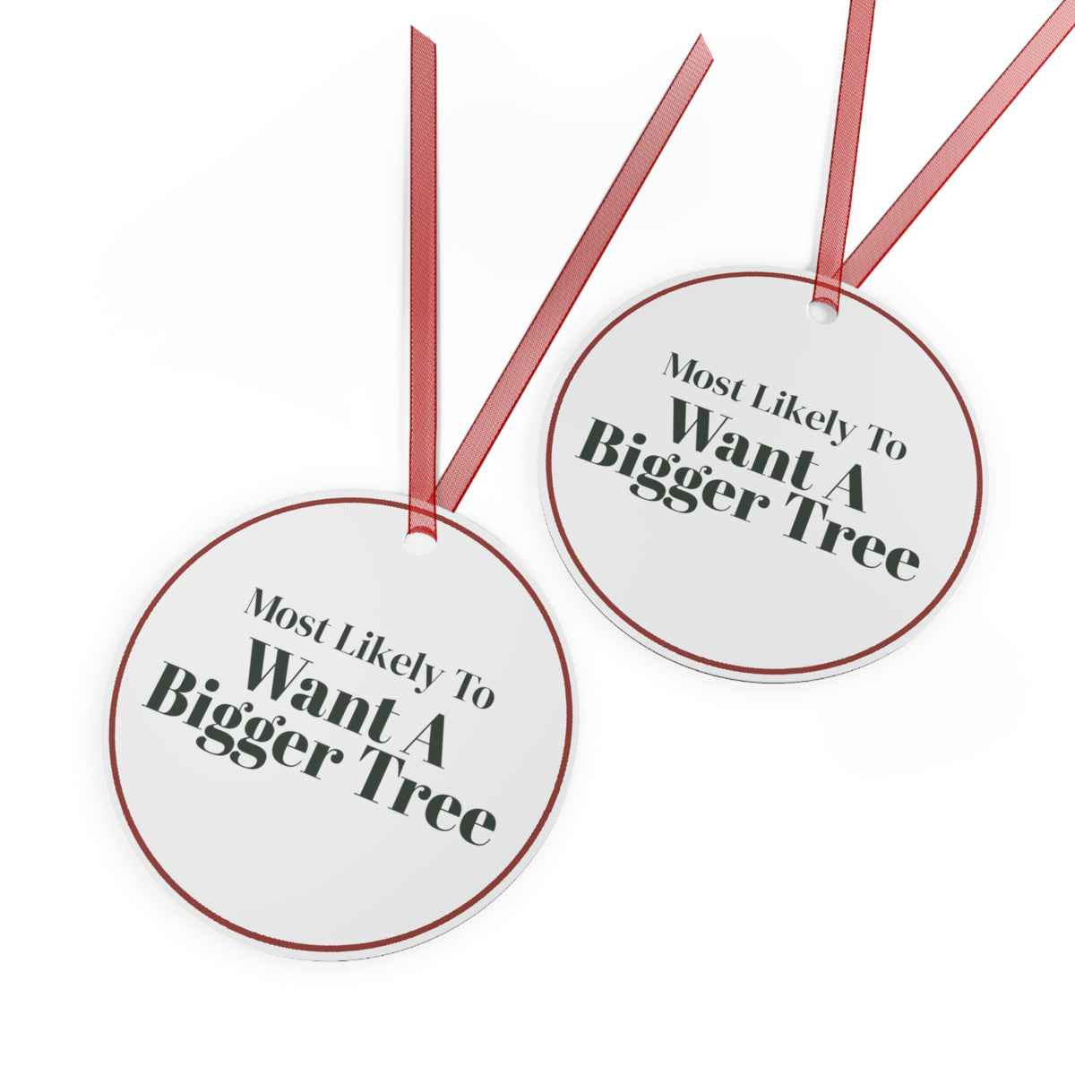 Funny Christmas Ornament Most Likely To Want A Bigger Tree