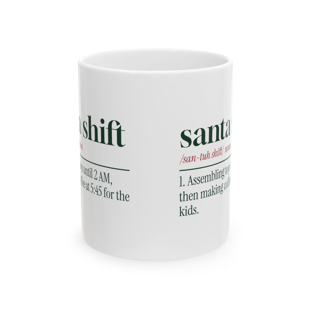 Funny Christmas Coffee Mug Santa Shift Dictionary For Parents