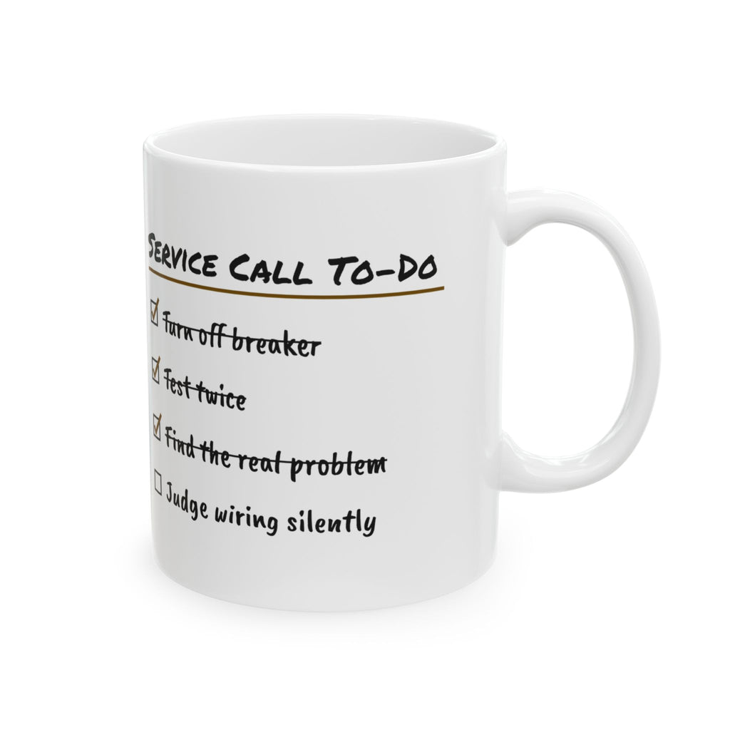Service Call Checklist Coffee Mug For Electrician