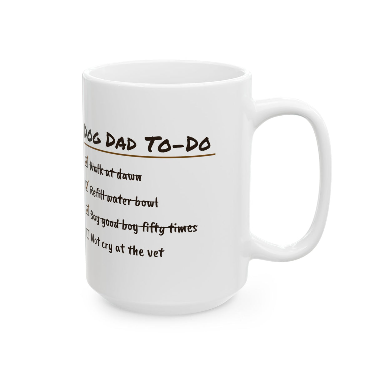 Funny Dog Dad Coffee Mug Checklist To-Do For Dog Dads