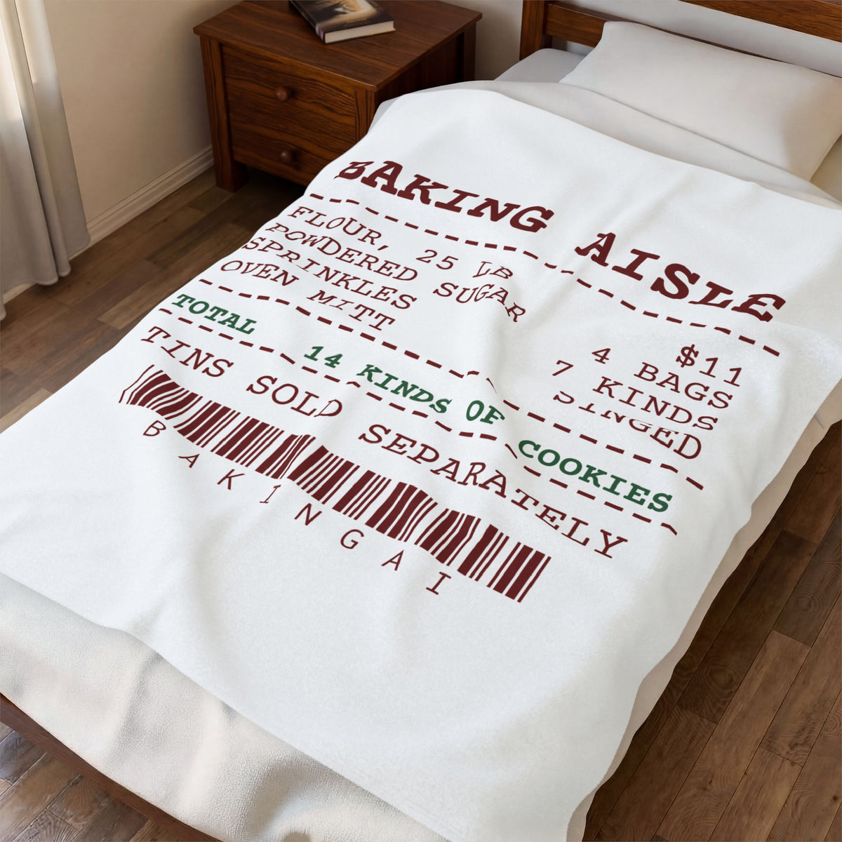Funny Christmas Cookie Throw Blanket Baking Aisle Receipt For Bakers