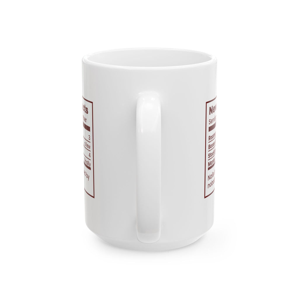 Funny Christmas Coffee Mug New House Facts Nutrition Label