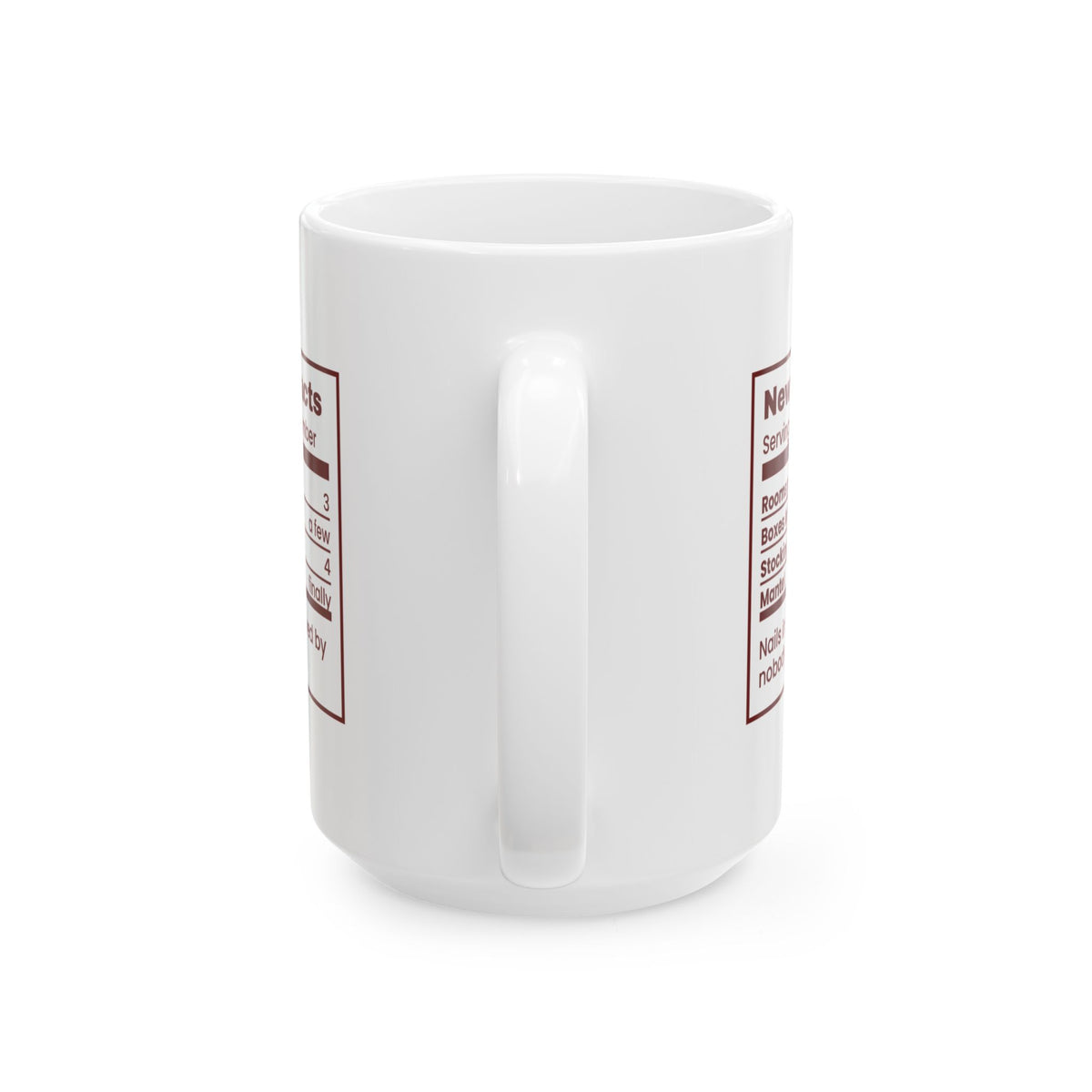 Funny Christmas Coffee Mug New House Facts Nutrition Label