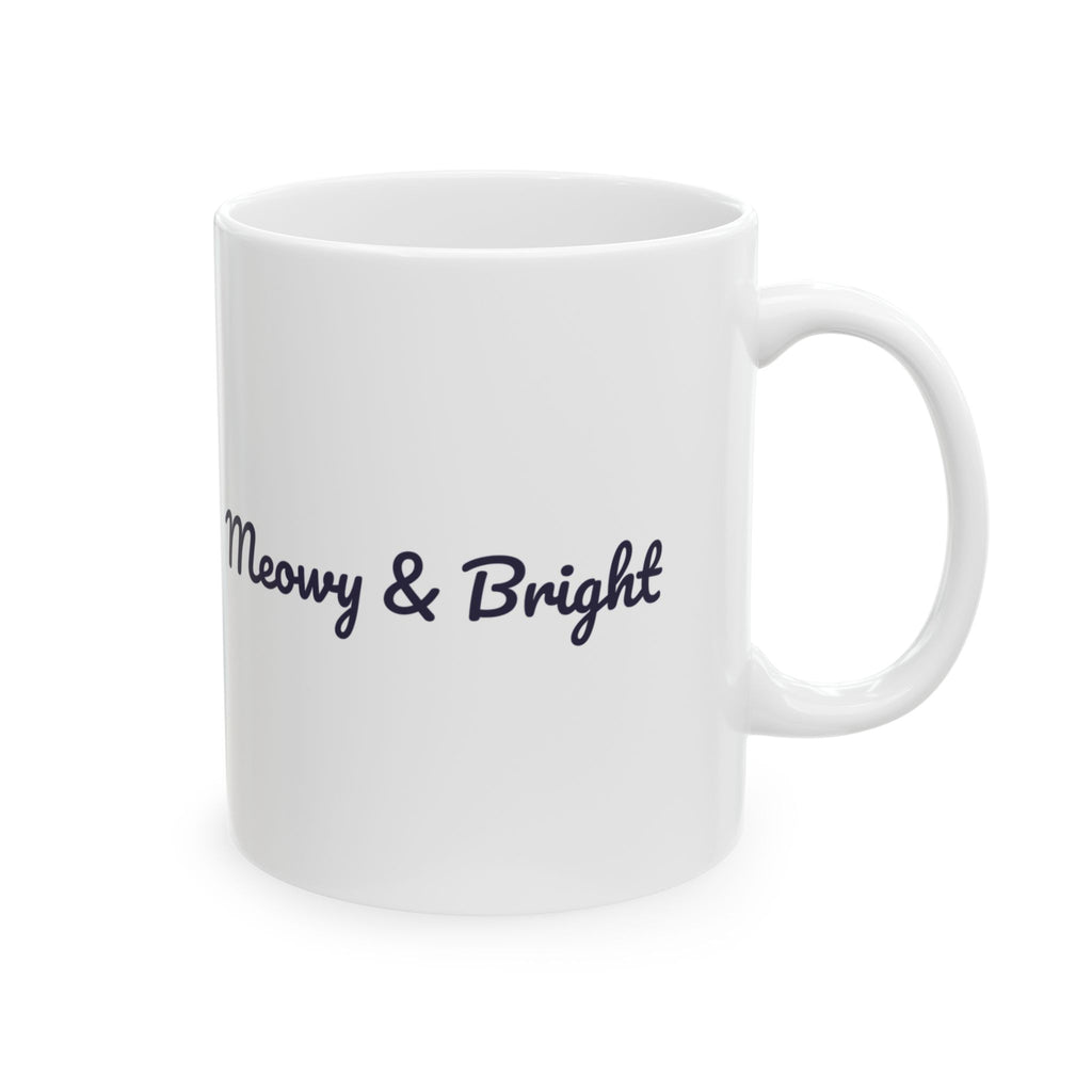 Funny Cat Christmas Coffee Mug Meowy And Bright For Cat Owners