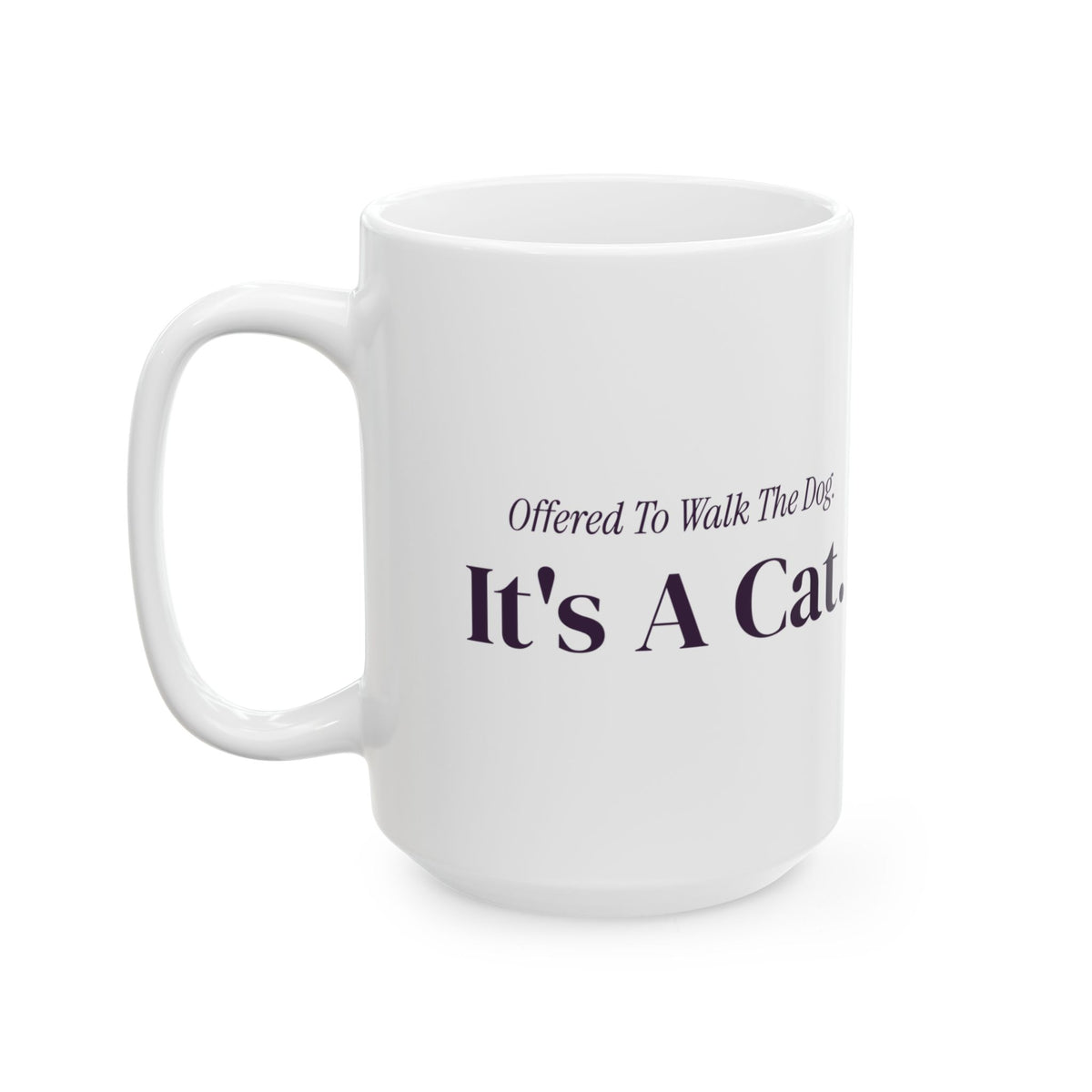 Funny Introvert Christmas Coffee Mug Offered To Walk The Dog It's A Cat