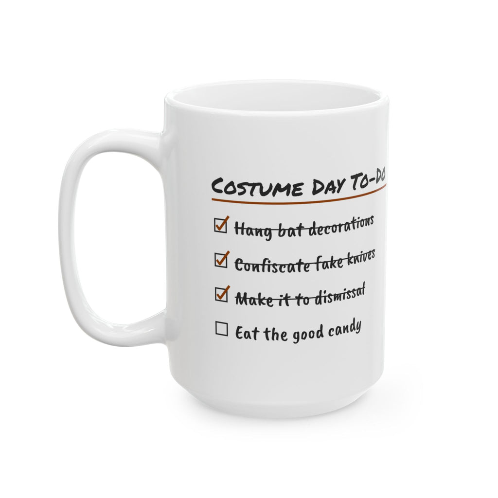 Funny Teacher Coffee Mug Costume Day Checklist Design For Teachers