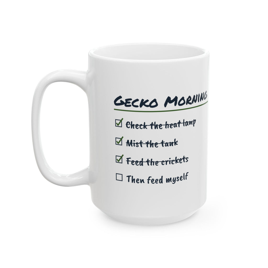Funny Reptile Coffee Mug Gecko Morning Checklist For Reptile Owners