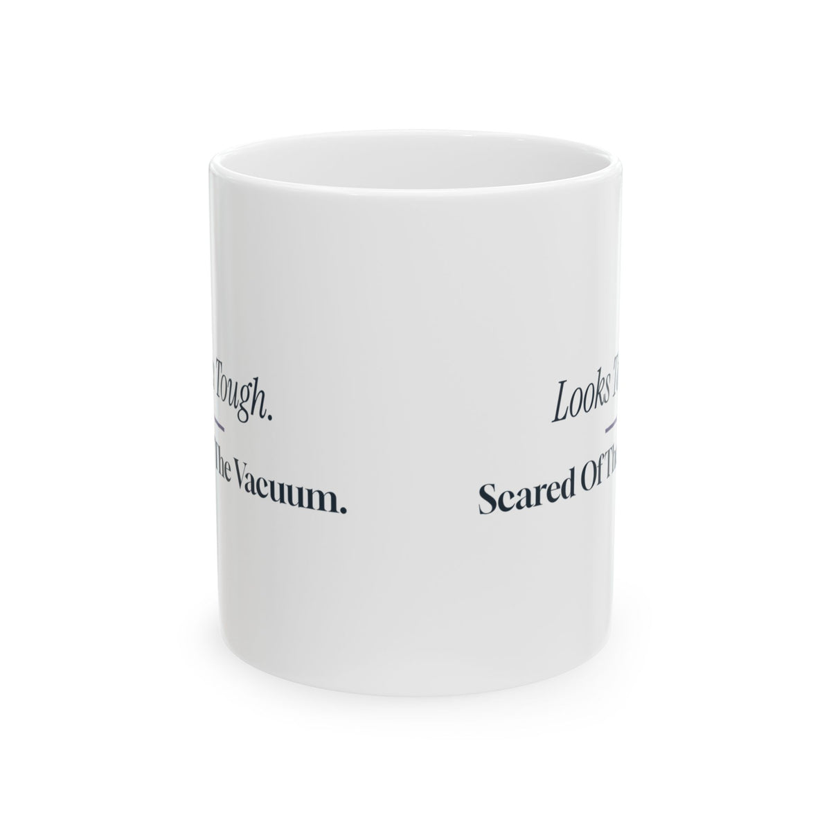 Funny Pit Bull Coffee Mug Looks Tough Scared Of The Vacuum