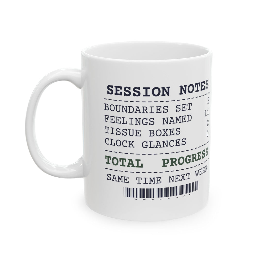 Funny Therapist Receipt Mug Clock Glances Zero Total Progress