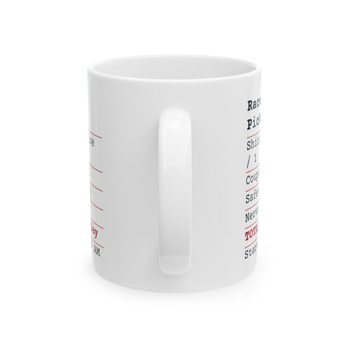 Funny Runner Coffee Mug Race Packet Pickup Receipt For Runners