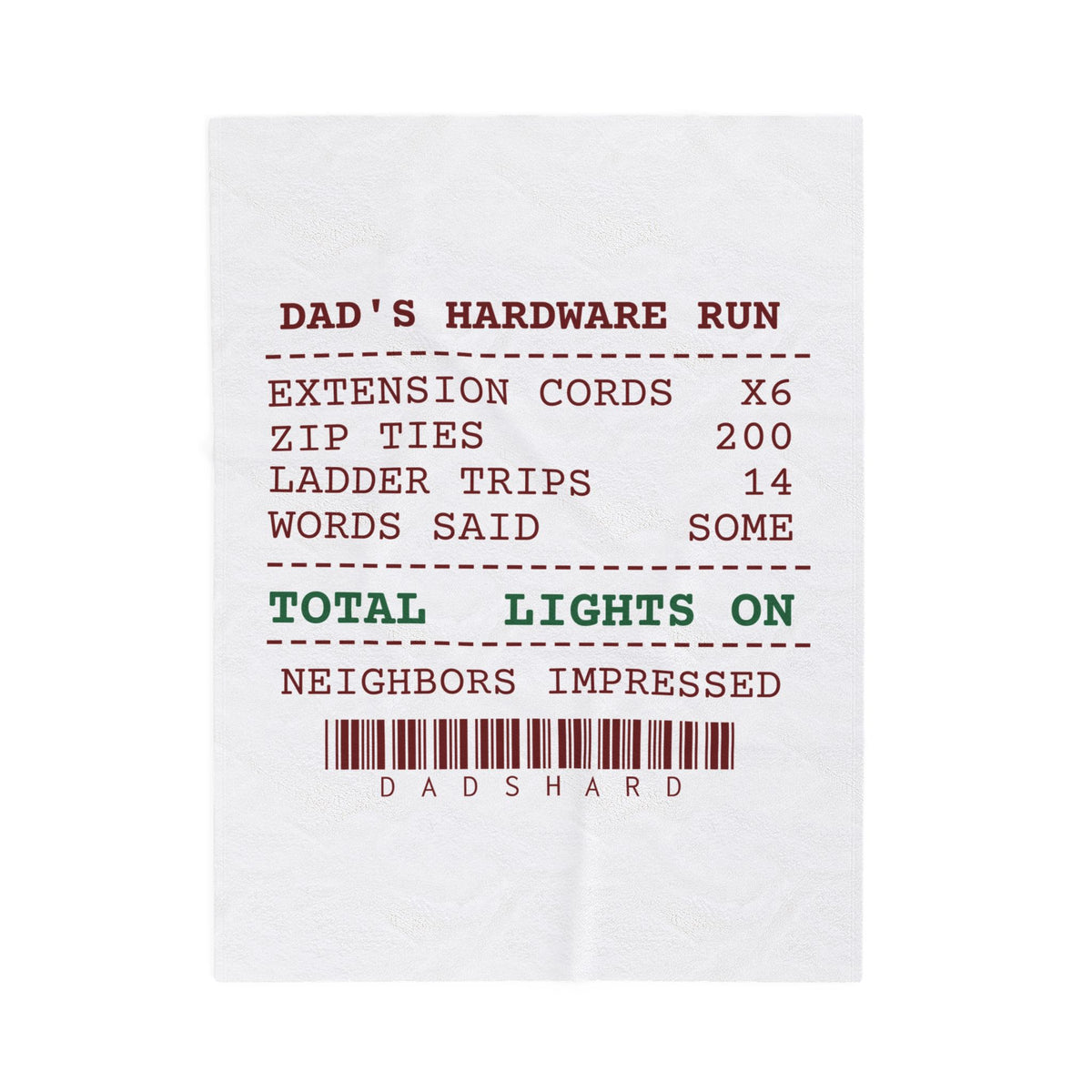 Funny Christmas Dad Throw Blanket Zip Ties 200 Ladder Trips 14 Receipt
