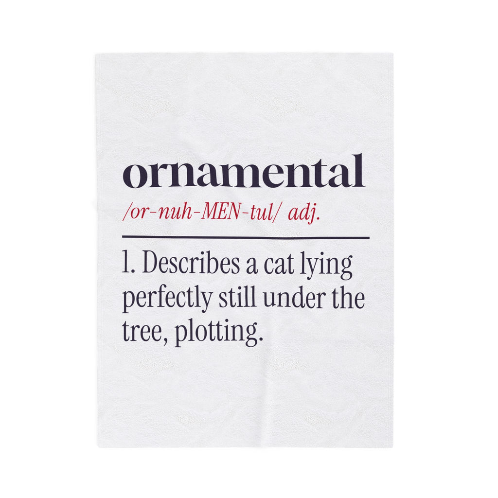 Funny Christmas Cat Throw Blanket Ornamental Dictionary Definition