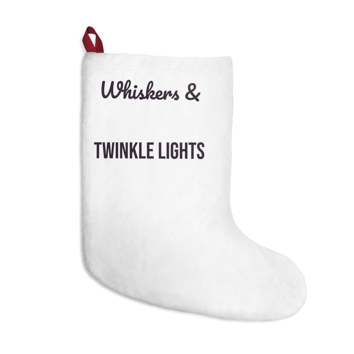 Christmas Cat Christmas Stocking Whiskers And Twinkle Lights
